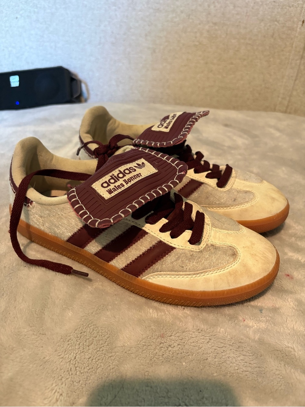 adidas Men’s Sneakers in Cream & Burgundy with Gum Sole
